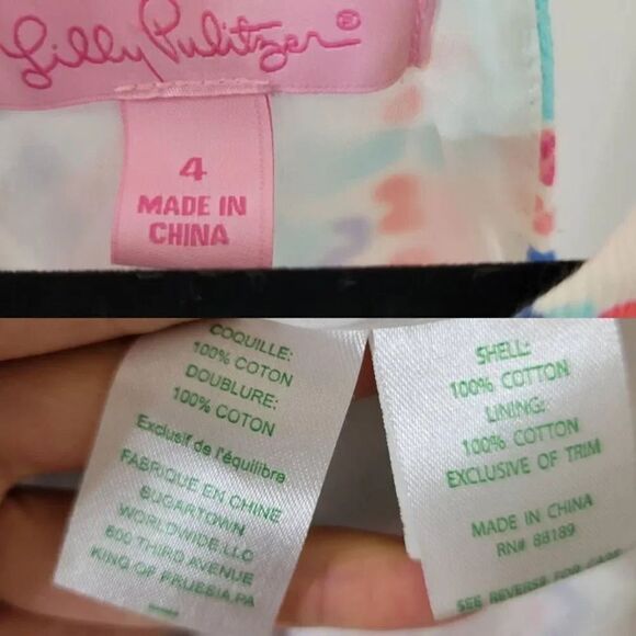 LILLY PULITZER Annabelle Halter Top Size 4 Shell Me About It Print Blue Pink - Picture 6 of 7